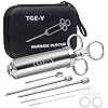 Meat Injector Syringe, Injector Marinades for Meats, Turkey, Brisket; Come with 3 Marinade Injector Needles; Meat Injectors for Smoking and BBQ, 2-OZ