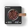 Mini Coffee Scale with Timer, Maestri House Rechargeable Espresso Scale, 2kg/0.1g Accurate Scale for Espresso and Pour-Over Coffee, Portable Digital Kitchen Scale with Automatic Timing-Black