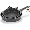 GIPFEL INTERNATIONAL 8, 10 and 12 Inch Nonstick Frying Pan Set of 3 - Cast Aluminum Pan with Detachable Handle - Non Stick Skillet Healthy Cooking Pans Induction Compatible Cookware, PFOA Free