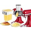 Slicer/Shredder Pasta Maker Set for Kitchenaid Stand Mixer,Fresh Prep Cheese Grater Food Slicers Attachment for Mixer 5 Blades,Kitchen Aide Pasta Attachment for Kitchenaid Mixer,Homemade Fresh Easily