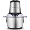 HOMEASY Meat Grinder Electric, Food Processor 2L Stainless Steel Meat Blender Food Chopper for Meat, Vegetables, Fruits and Nuts with 4 Sharp Blades, 350W, 8 Cups