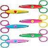 Asdirne Craft Scissors Decorative Edge, ABS Resin Scrapbook Scissors with 6 Pattern, Safe for Kids, Smoothly Cutting, Set of 6, Funny&Colorful