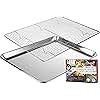 KITCHENATICS Aluminum Baking Pan Half Sheet with Rack: Baking Sheet with Wire Rack, 13 x 18 Baking Trays with Stainless Steel Wire Cooling Rack for Baking, Easy Clean, Commercial Quality, Heavy Duty