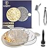 Chicken Shredder, Large Chicken Shredder Tool Twist With Brush, Tongs, Meat Tenderizer Visible Meat Shredder Machine Anti-Slip Strip, Ergonomic Handle, Suitable For Pork, Beef, Chicken (Cream)