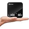 Rechargeable Mini Coffee Scale with Timer, Maestri House Espresso Scale, 2kg/0.1g Accurate Scale for Espresso and Pour-Over Coffee, Portable Digital Kitchen Scale with Automatic Timing（Black&Silver）