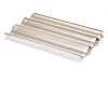 French Bread Pan Baguette Pan Baking Tray Perforated 3-slot Non Stick Bake Loaf Mould 15inch (15x9inch)