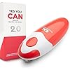 Kitchen Mama Auto 2.0 Electric Can Opener: Refined Blade Opens Almost Any Cans - Automatic, Hands Free, Smooth Edge, Food-Safe, Battery Operated, YES YOU CAN (Red)