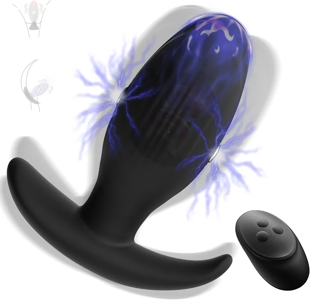 Adult Sex Toys for Men Prostate Massager - Games Vibrators Remote Control, Adult Toys Anal Plug Vibrating Butt Plug with 9 Vibrating Rotation Mode, Anal Toys Vibrator Mens Women (Black)
