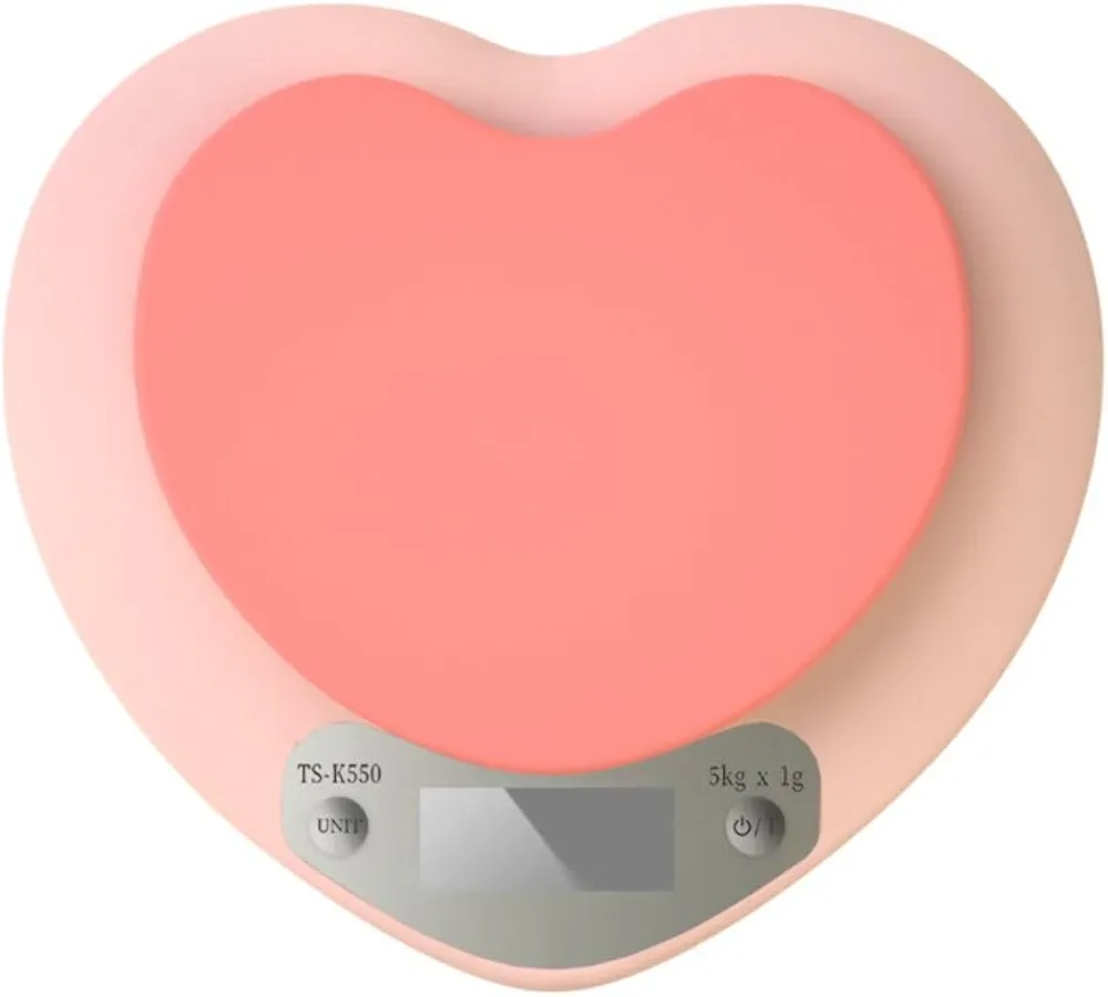 1PCS Heart-Shaped Digital Scale,Electronic Kitchen Scale Portable Food Scale for Weighing Baking Cooking