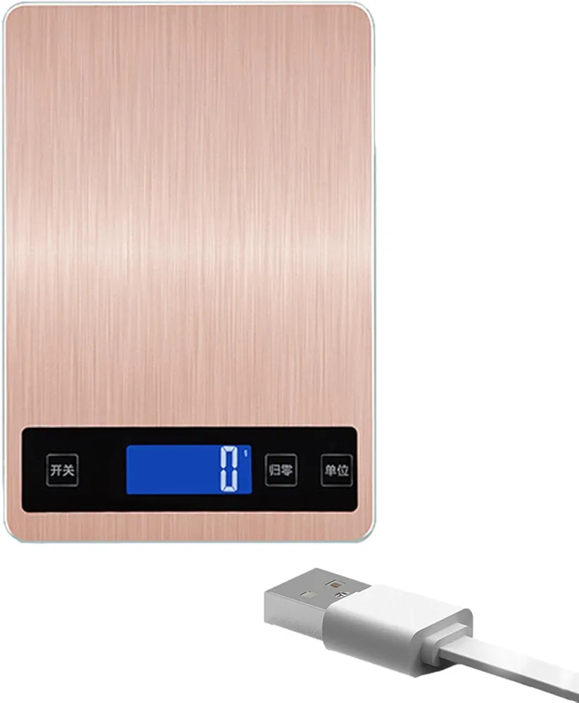 Food Kitchen Scale - Gram Food Scales | USB Rechargeable Electronic Scale with Led Display | 15Kg Food Weight Scale | Accurate Weighing Food Scale for Weighing, Cooking, Baking | Kitchen Scale