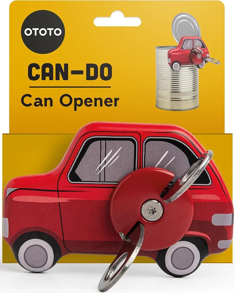OTOTO Can Do Manual Can Opener - Handheld Can Opener Manual - Easy Grip & Durable Safety Can Opener - Fun Kitchen Gadgets Design, Kitchen Gifts - Small Easy Can Openers - Compact