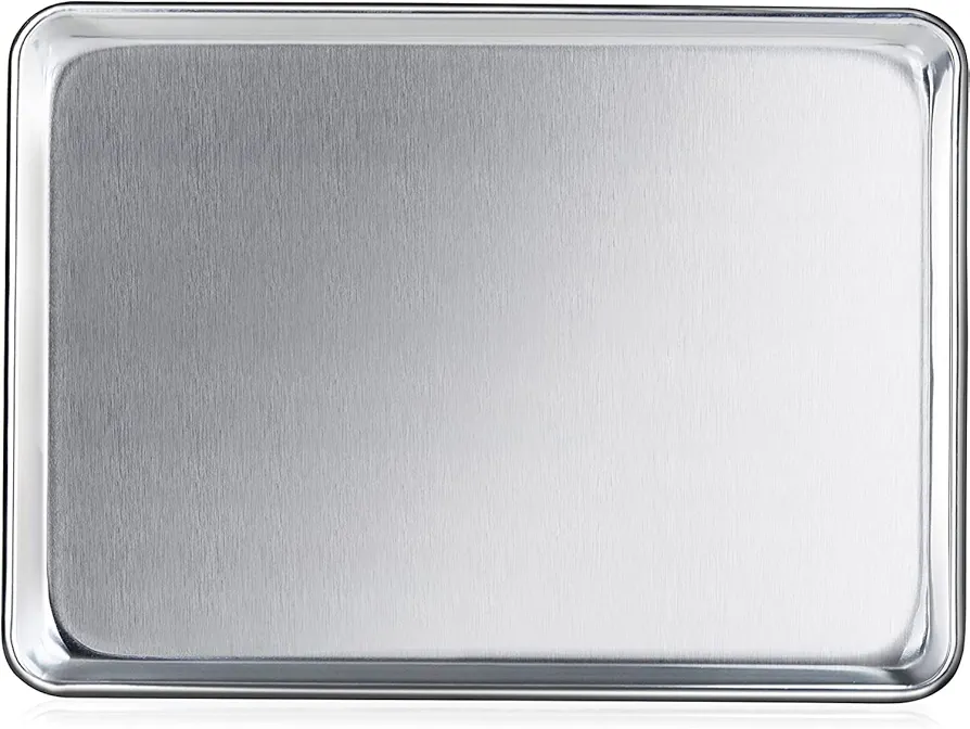 TrueCraftware- 18" x 13" Half Size Stainless Steel Sheet Pan 20 Gauge- Bakeware Baking Pan Baking Sheet Baking Tray Cookie Sheet Cookie Tray Pans Perfect for Baking Roasting Heavy Duty & Rust Free