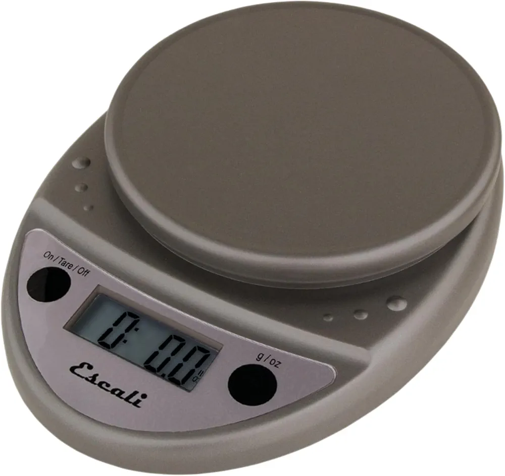 San Jamar Escali Digital Kitchen Scale, 11 lb Capacity, Tare Function, Precise Readout, Compact 8.5" x 6", Metallic Plastic (Model SCDG11M)