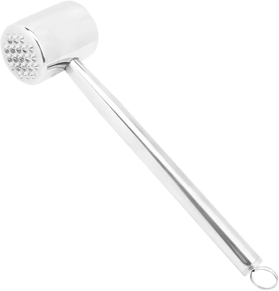 Double Sided Meat Tenderizer Stainless Steel Meat Hammer Tenderizer Kitchen Meat Mallet Meat Pounder Flatterner Non Slip Meat Smasher Tool