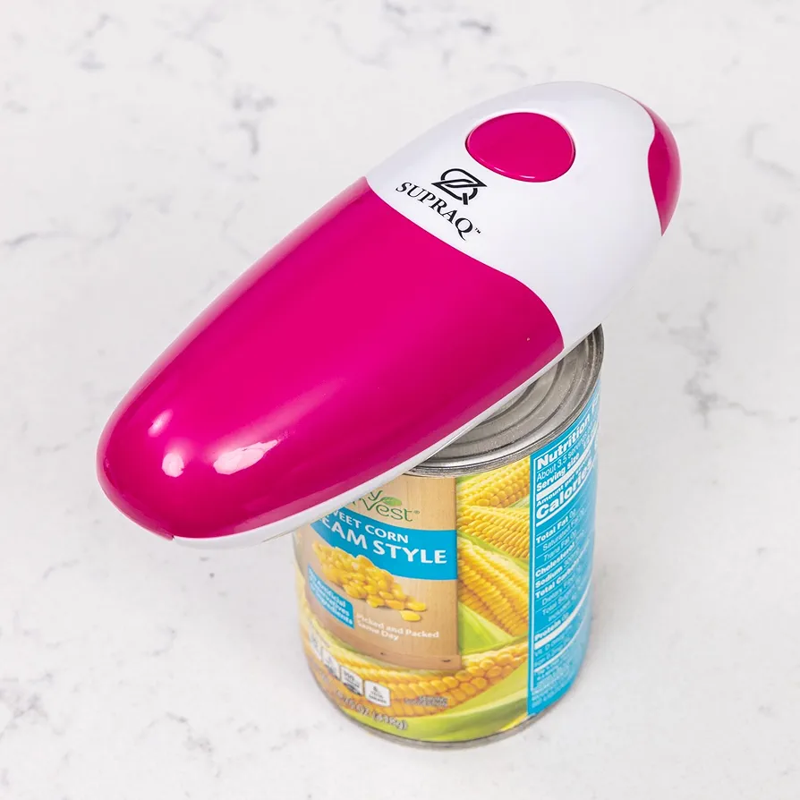 Electric Automatic Can Opener with Smooth Edge Battery Operated (BATTERY NOT INCLUDED) (RoseRed/Pink)