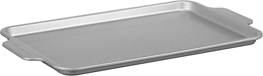 Starfrit The Rock Wave 28x44.5cm (11"x17.5") Non-Stick Large Cookie Sheet Durable Carbon Steel Oven Safe PFOA Free Easy to Clean, Grey