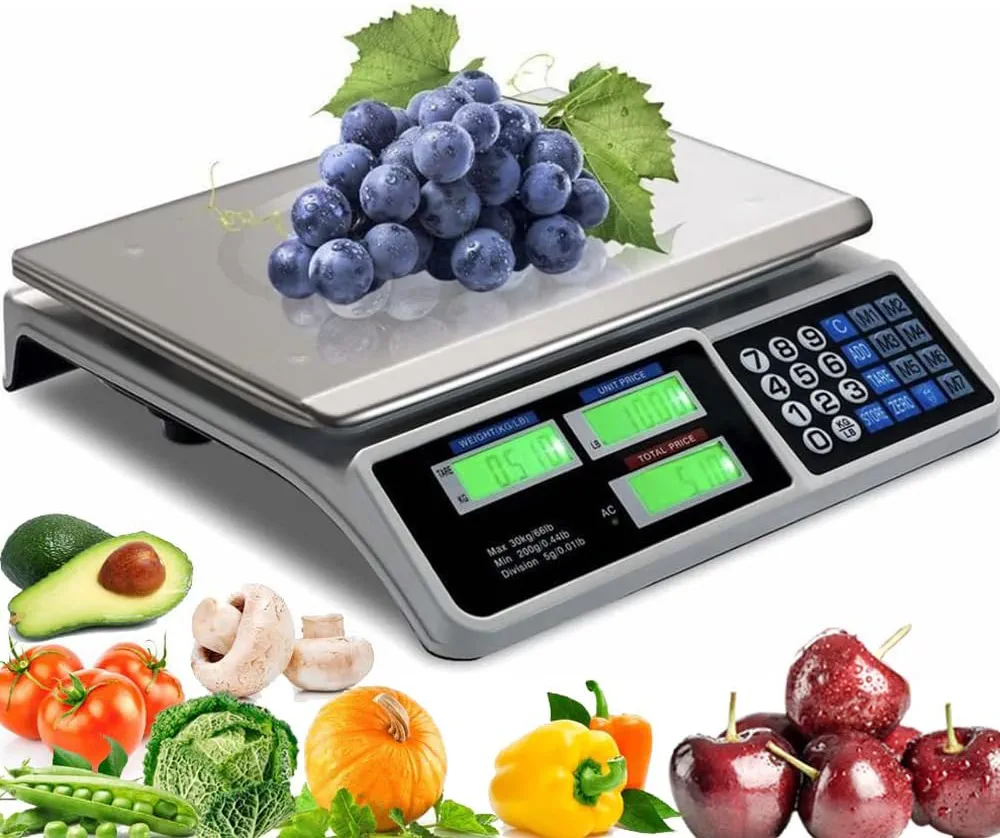Commercial Scale, 40KG/88lB Digital Price Computing Scale Weight Food Kitchen Scale Food Produce Counting Weight Scale with Dual LCD Display for Supermarket Fruit Shop Meat Store