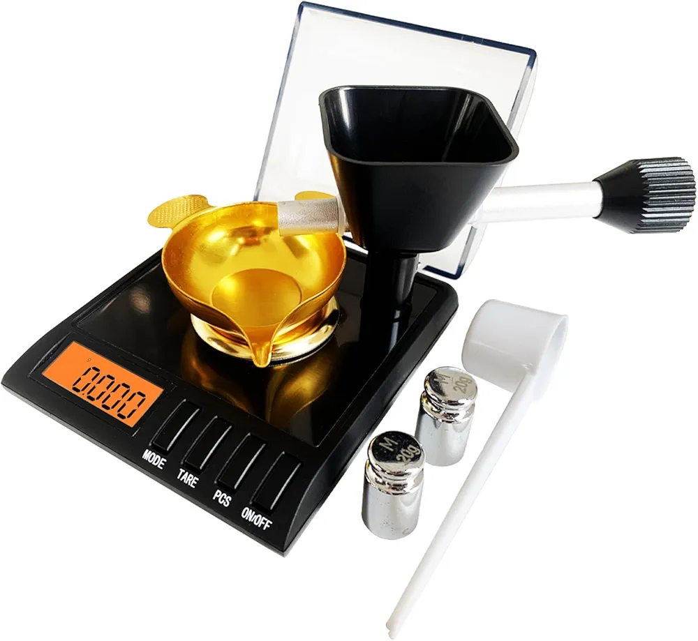 Reloading Scale with Powder Trickler, Powder Scale for Reloading, Metal Powder Pan and Handy Powder Scoop, Milligram Scale, 50g x 0.001g, Powder Measure Reloading