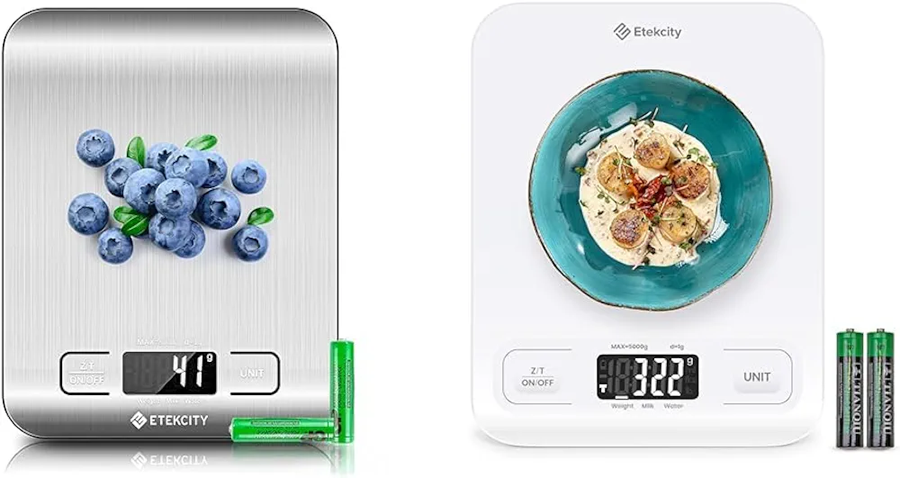 Etekcity Food Scale, Digital Kitchen Scale, 304 Stainless Steel, Weight in Grams and Ounces & Food Kitchen Scale, Digital Mechanical Weighing Scale,Grams and Ounces for Weight Loss