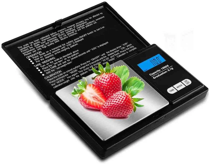 Food Kitchen Coffee Scale, Digital Weight Grams and Oz, Baking, Cooking, Dieting, and Meal Prep, 1kg, 7 Weight Units, Stainless Steel Silver