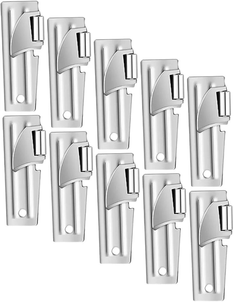 10pcs Stainless Steel Can Opener Jar Opener Safety Can Opener Manual Can Opener Can Accessories Opener Can Multi-function Wine Opener Small Bottle Opener Mini Can Opener Silver