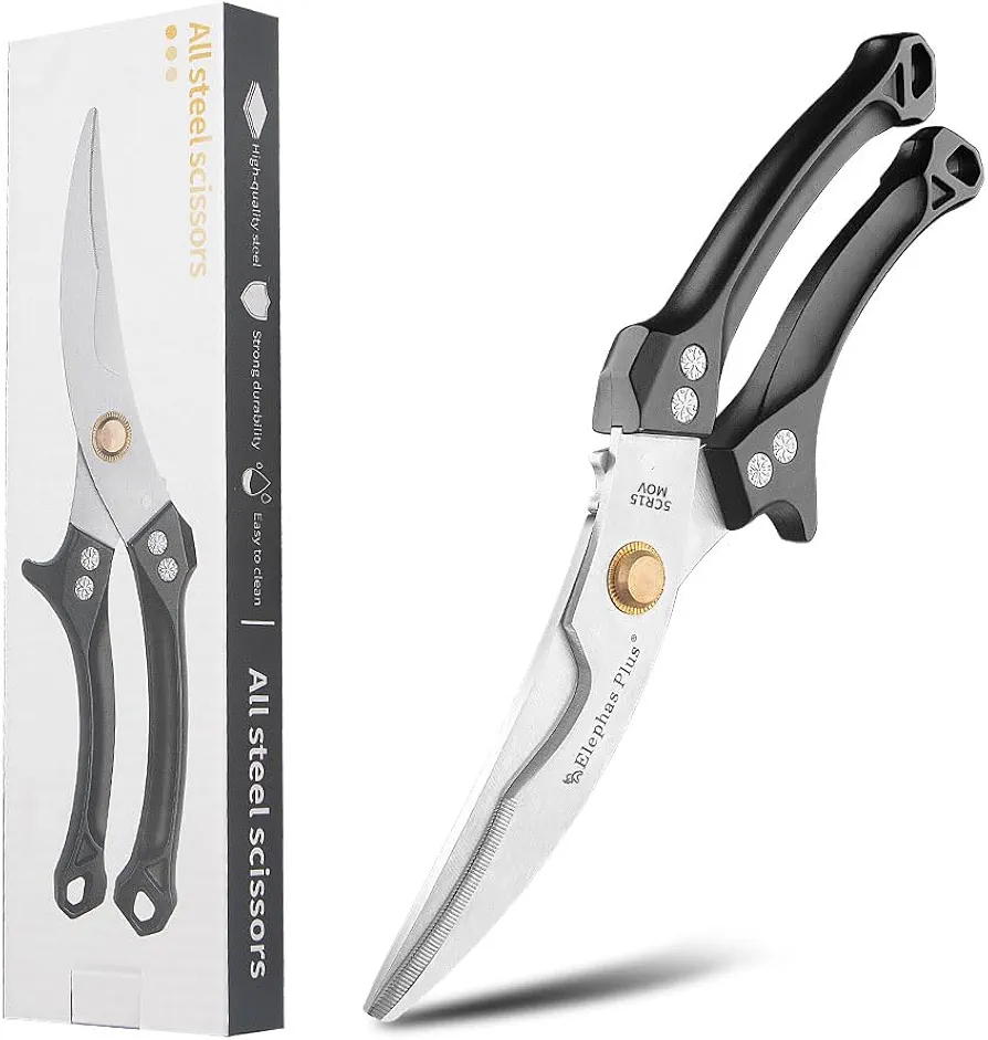 Stainless Heavy Duty Scissors,Kitchen Shears Heavy Duty Poultry Shears and Cutting Food Tools Kitchen Scissors for Chicken,Meat,Fish(Black)