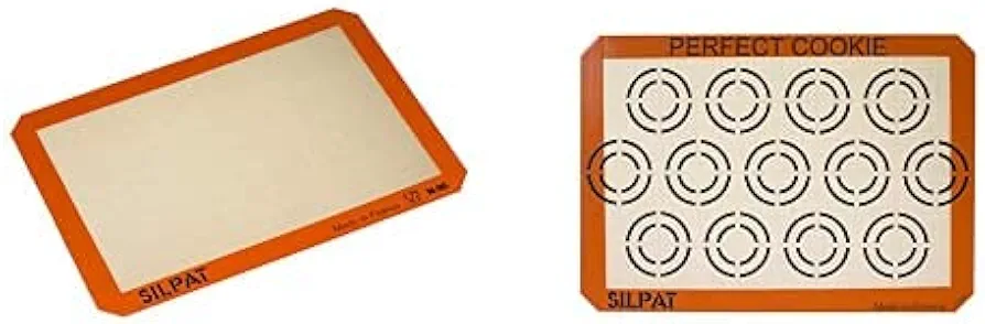 SilPat Baking Kit; Includes One Perfect Cookie Silcone Baking Mat and One Premium Non-Stick Silicone Baking Mat, Half Sheet Size, 11-5/8 x 16-1/2