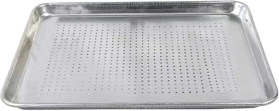 Tiger Chef 1/2 Half Size 18 x 13 inch Perforated Aluminum Sheet Pan Commercial Bakery Equipment Cake Pans NSF Approved 19 Gauge 2 Pack