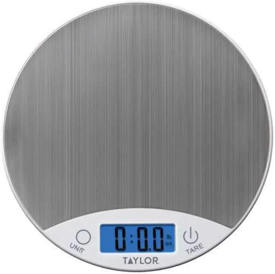 Taylor Precision Products 389621 Stainless Steel Digital Kitchen Scale, One Size, White