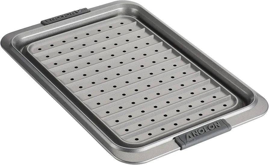Anolon 2-Piece Steel Crisper Pan Set, 10-Inch x 15-Inch, Graphite