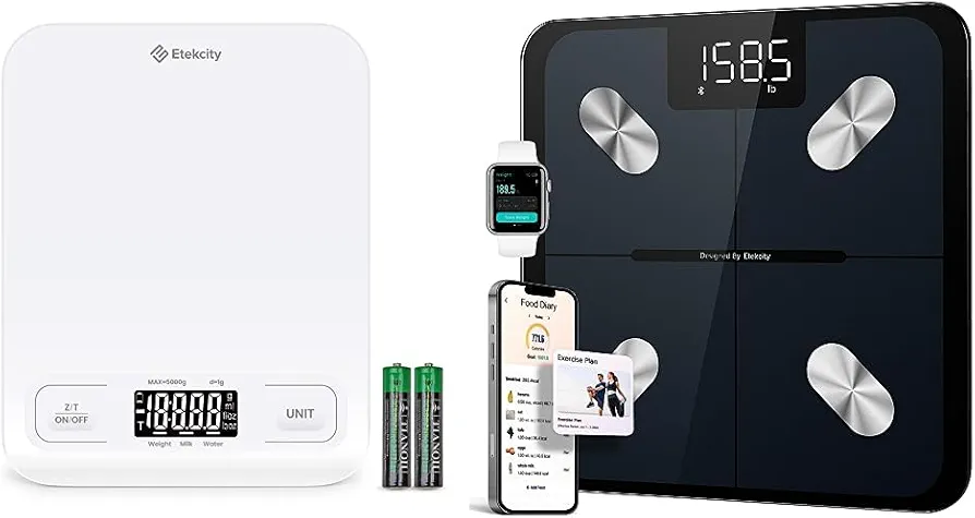 Etekcity Food Kitchen Scale + Etekcity Smart Scale Digital Weight and Body Fat