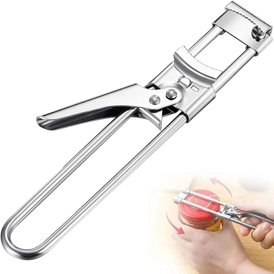 Adjustable Multifunctional Stainless Steel Can Opener, 2023 New Stainless Steel Can Opener Bottle Jar Lid Gripper Household Kitchen Tool, Manual Jar Bottle Opener Kitchen Accessories (1 PC)