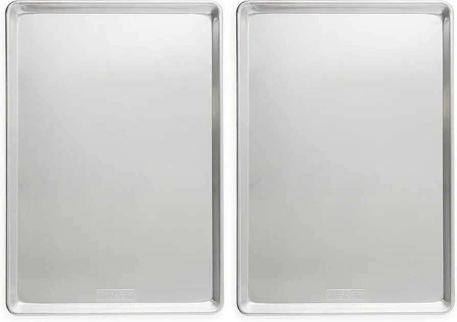 Nordic Ware Aluminum Full Size Sheet Pan 26 x 18 inches for commercial oven use, Full Sheet, 2-Pack (For Commercial Oven Use., Not for standard home ovens)