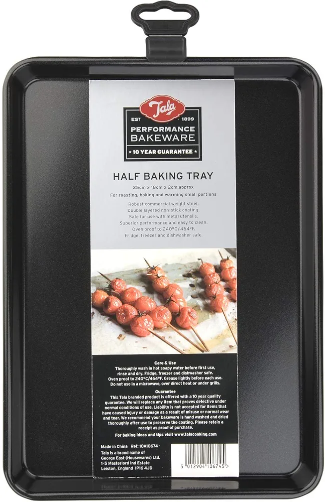 Tala Non Stick 10" Half Baking Tray, Black