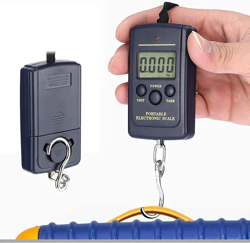 10g-40kg Luggage Weight Scale, High Precision Portable Hanging Digital Scale with Hooks for Food Fishing Hunting Travel Luggage Weighing