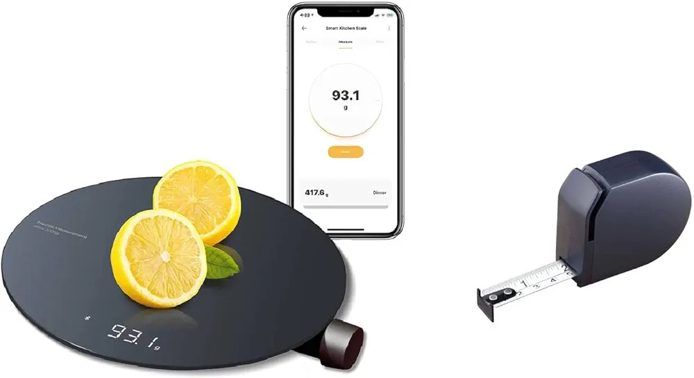 Smart Food Scale, Kitchen Scale with Self Lock Tape Measure