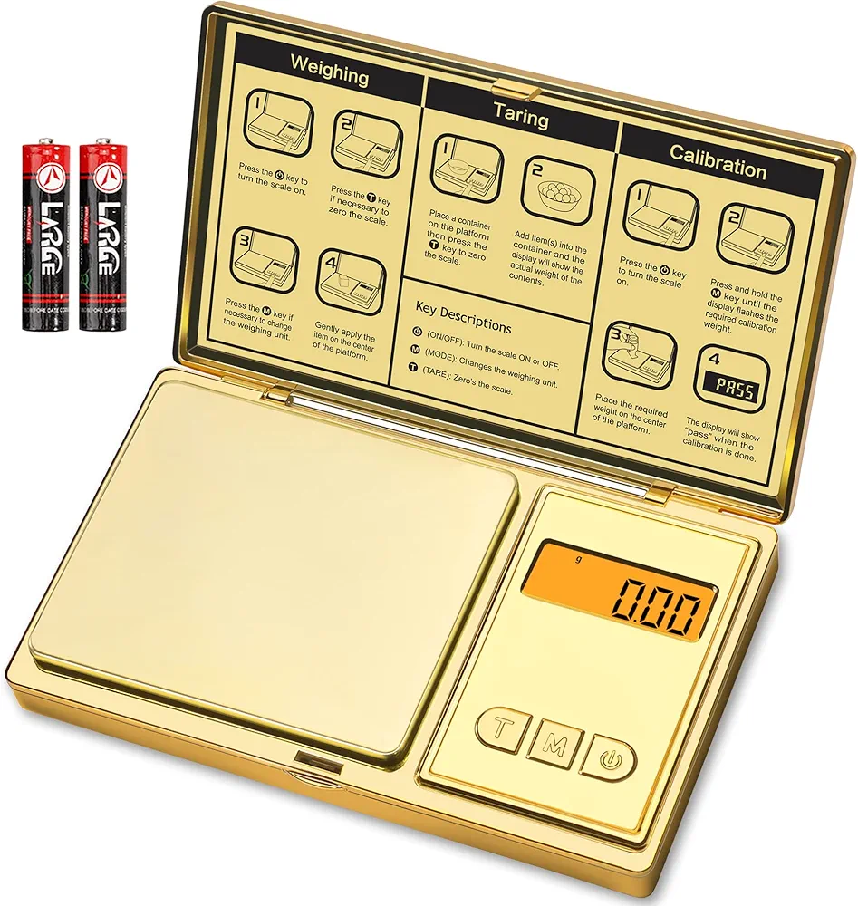 Digital Pocket Scale 300g/0.01g Accuracy，Small Jewelry Coin Powder Scales Digital Weight Grams and oz, Digital Gold Gram Scale with LCD