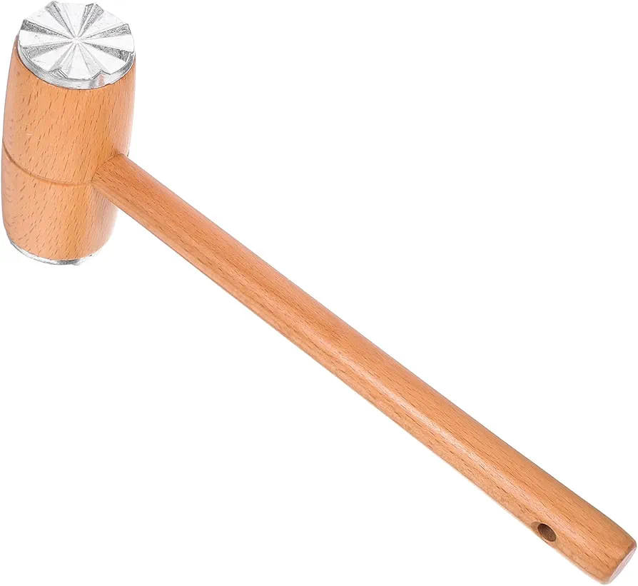 Luxshiny Aluminum Alloy Meat Tenderizer Metal Kitchen Tool Wood Cooking Tools Meat Hammer Tenderizer