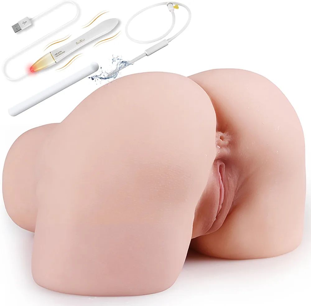 Sex Doll,19.84LB Muñeca Sexual Life-Sized Sex Dolls Ass Male Masturbator &Heating Rod&Sex Doll Douche Washer Hose&Drying Stick,Torso Hip Realistic Pocket Pussy Ass for Men Couples Vaginal Anal Doggy