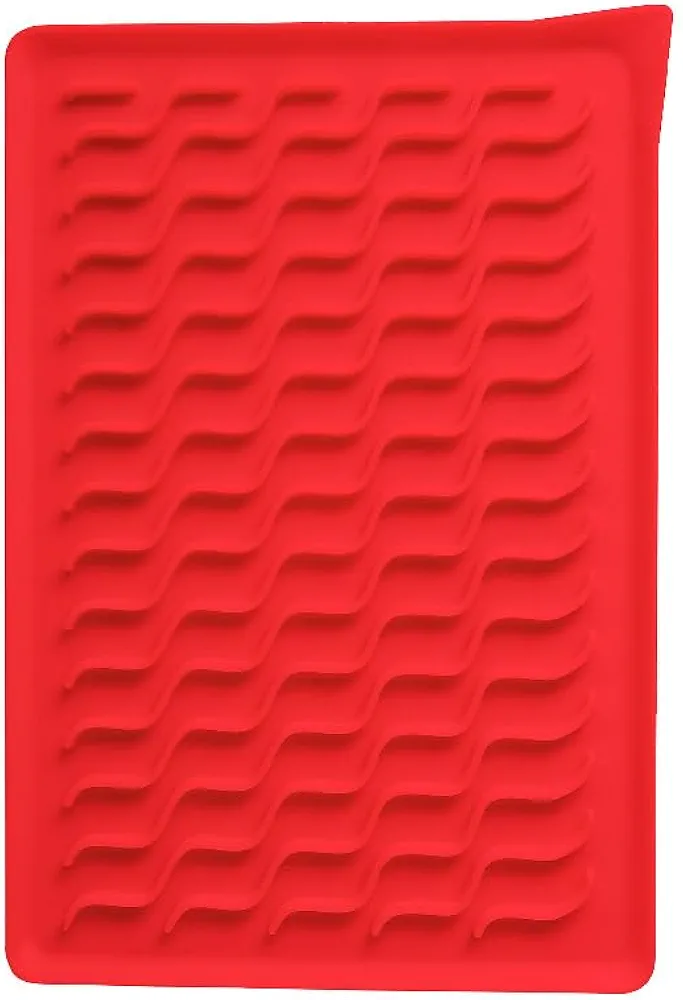 Talisman Designs Silicone Oven-Safe Bacon Mat | Family Friendly Kitchen Tools | 11x16 inches | Red | Roasting Mat for Meat and Produce