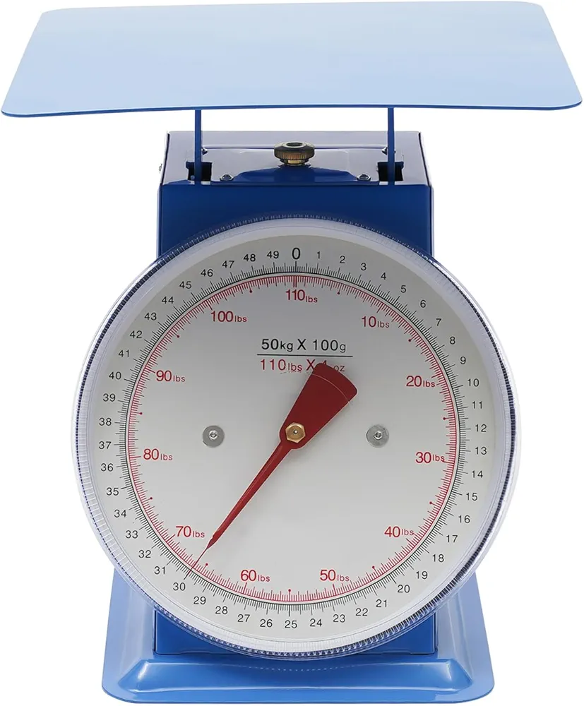110-LBS Heavy Duty Portion-Control Mechanical Kitchen and Food Scale, Industrial Dial Scale, Digital Kitchen Scales Weight with Iron Platform for Cooking and Baking
