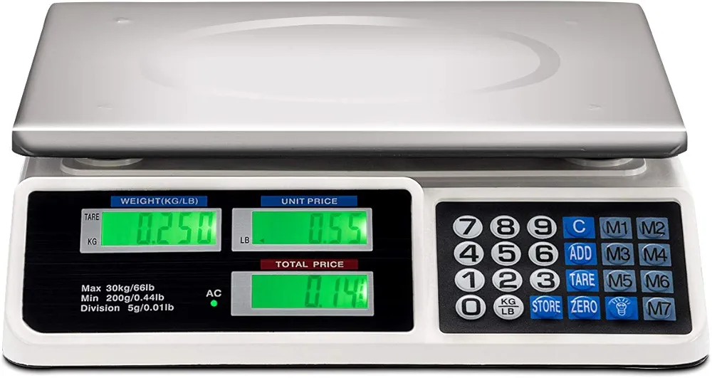 Safstar Electronic Price Computing Scale LCD Digital Commercial Food Meat Weighting Scale 66 Ib Capacity