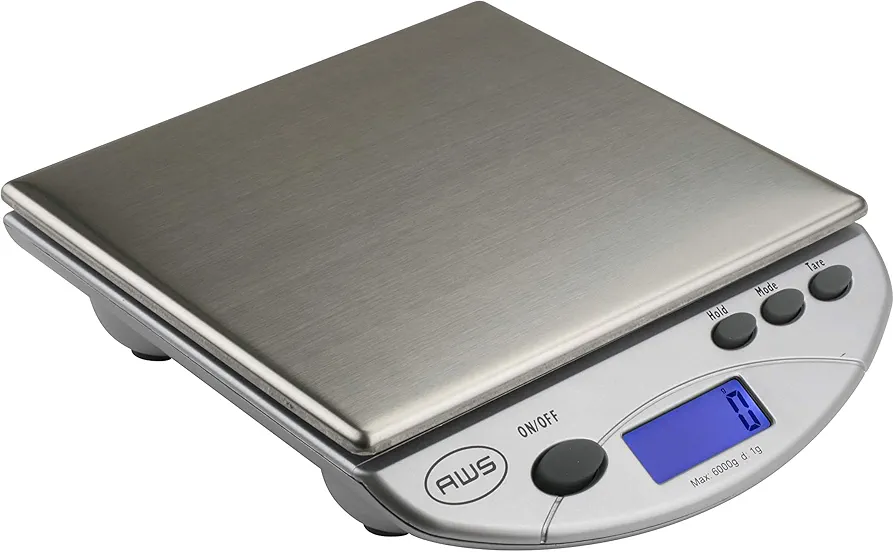 American Weigh Scales SL Series Precision Multifunction Scale, LCD Screen, Stainless Steel, 13lb x 0.1oz (AMW-13-SL)