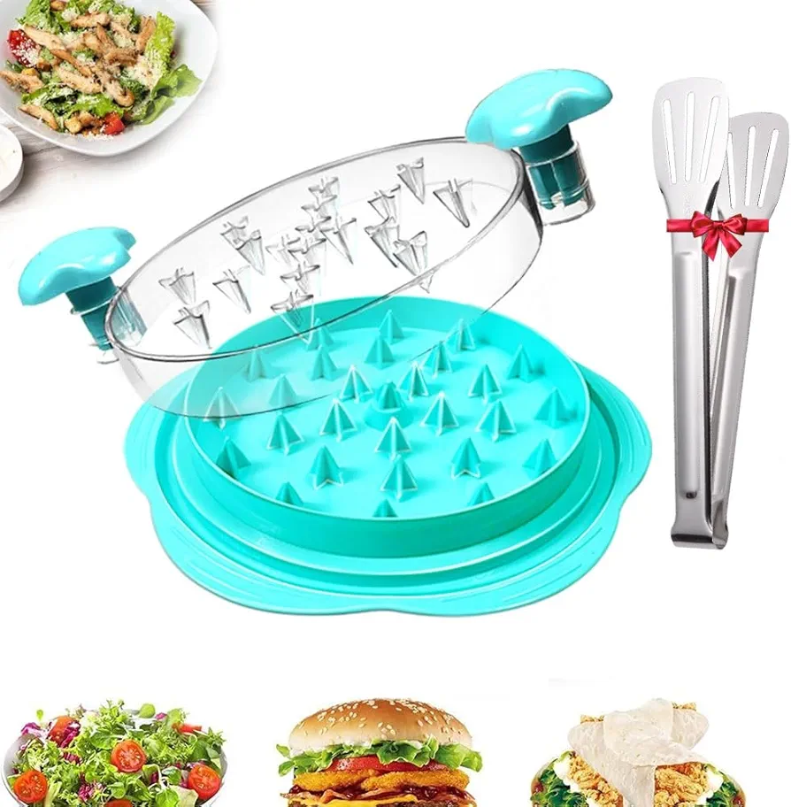 Chicken Shredder Large, Chicken Shredder Tool Twist Large with Barbecue Tongs, Pulled Pork Shredder for Steak Pork Chicken, Chicken Meat Shredder for Dishwasher, Meat Shredder Machine(Cyan)