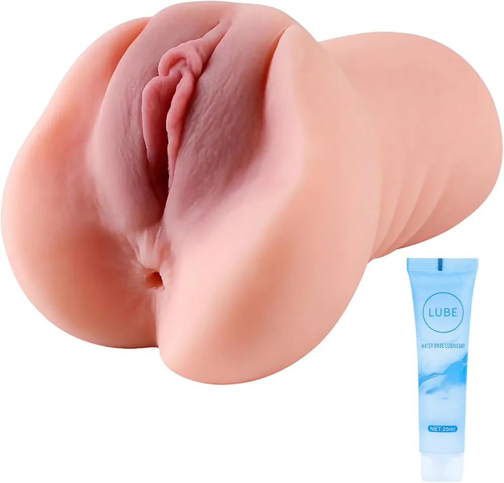 670g Heating Pocket Pussy Male Masturbation Sex Toys with Realistic 3D Vagina and Tight Anus, Portable Man Masturbation Stroker Adult Sex Doll Flesh
