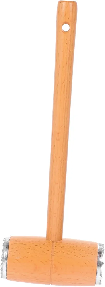 SECFOU Beech Pine Meat Hammer Crab Sharpener Meat Tenderiser Meat Shredder Smasher Ladle Spurtles Colander Plate Meat Masher Tool Burger Mallet The Hammer Meat Tenderizer Machine Wood