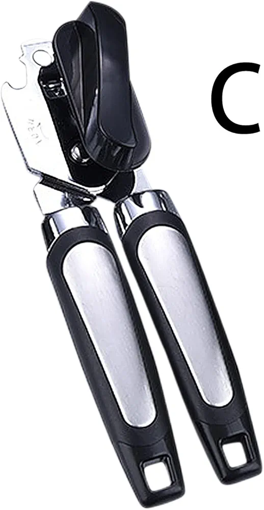 Multifunction Can Opener/Bottle Opener Duty Stainless Steel Manual Can Opener Soft Handle Easy Turn Knob Kitchen Tool