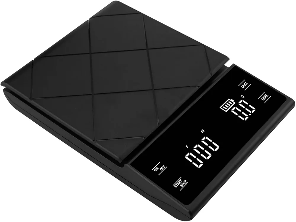 Premium Coffee Scale with Timer, Silicone Pad, 0.1g Accuracy, Multi-Unit Display (g/oz/ml), Perfect for Brewing Precision (Batteries Included)