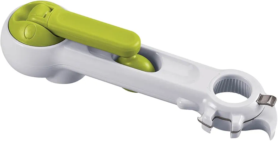 6 in 1 Can Opener, Crafted With 100% Durable Plastic and Metal, Easy Storage, Kitchen Gadgets - Measures 8" Long x 2 1/2" Wide, by Home Marketplace