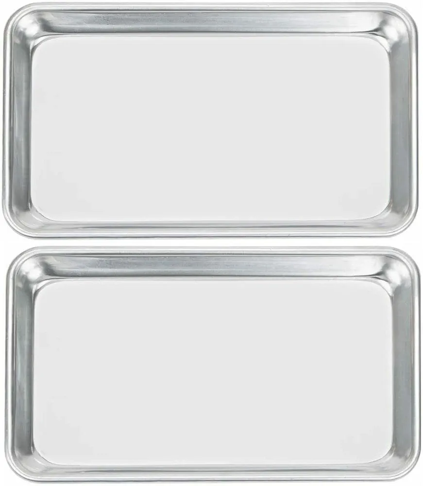 LKOP 18-Gauge Aluminum 1/8 Sheet Cookie Jelly Roll Pan/Bun Pan Daug Bakeware sets Baking pans set Sheet pan Baking tray Baking accessories Cookie sheet set